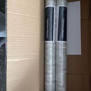 Brand New Graham & Brown Betula Silver Wallpaper